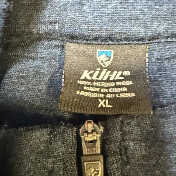 KÜHL Invigoratr Merino 1/4-Zip Men’s XL Pirate Blue Heather EUC - Picture 5 of 10